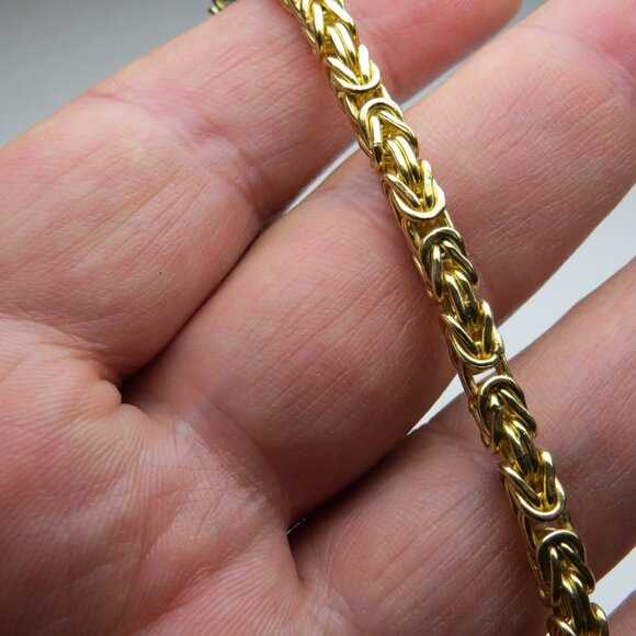 18k *925 Sterling Silver Men's Bracelet - Picture 2 of 4